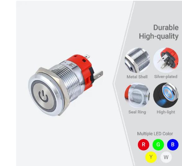 19मिमी 3ए पुश बटन स्विच